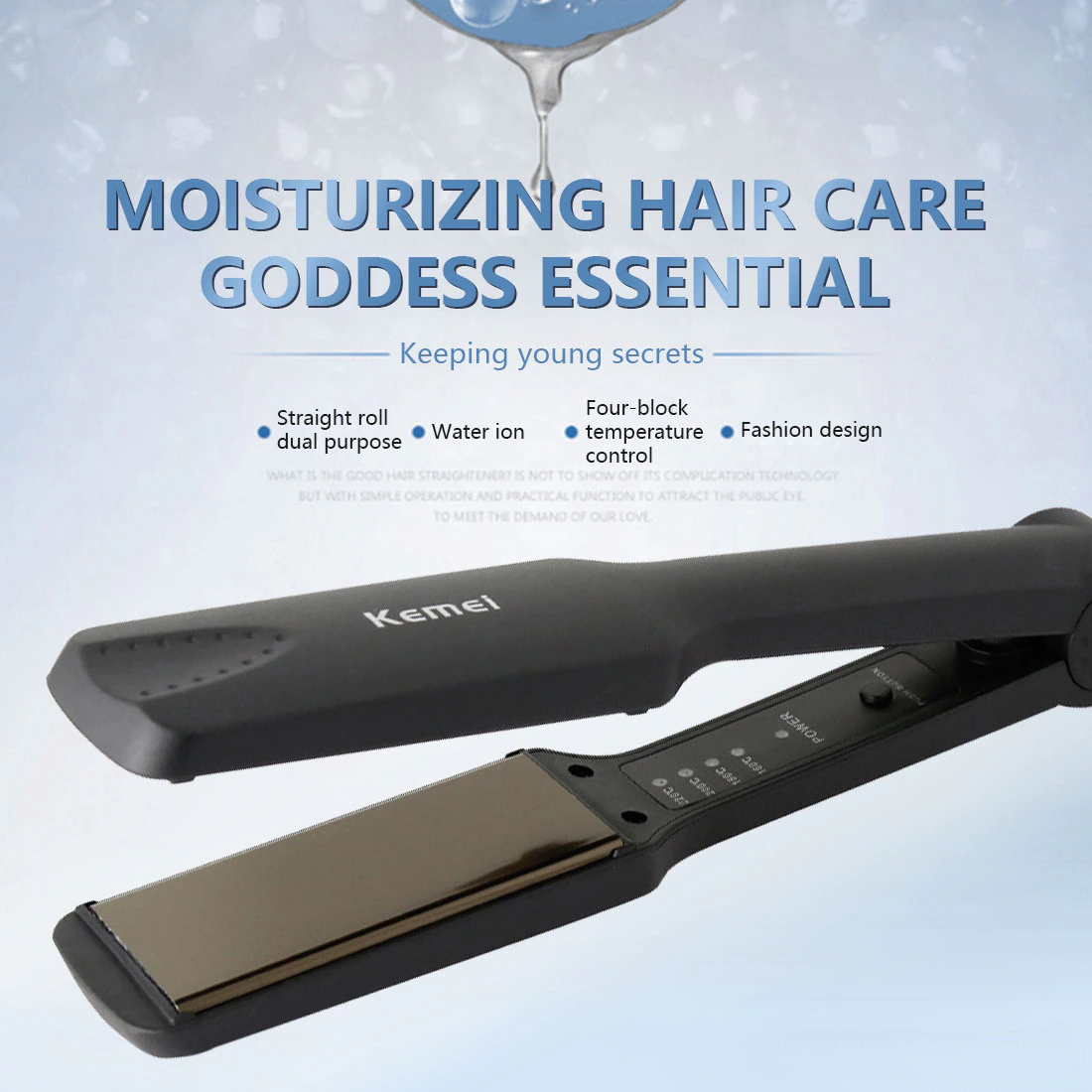 Kemei KM-329 Professional Hair Straightener With Temperature Control- For Women