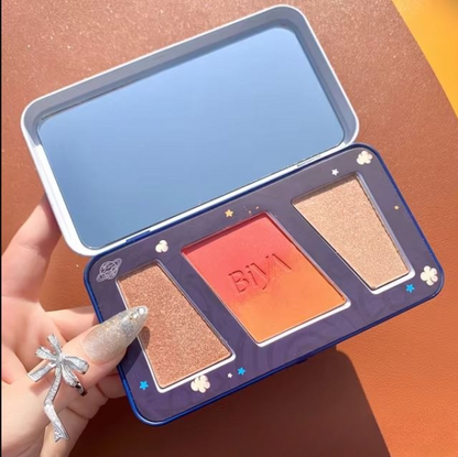3 In 1 Colors Facial Blush Gradual Powder – Biya Korean Highlighter & Blush Palette